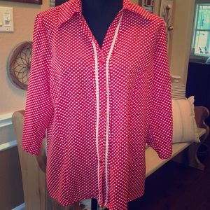 Red and white button down!